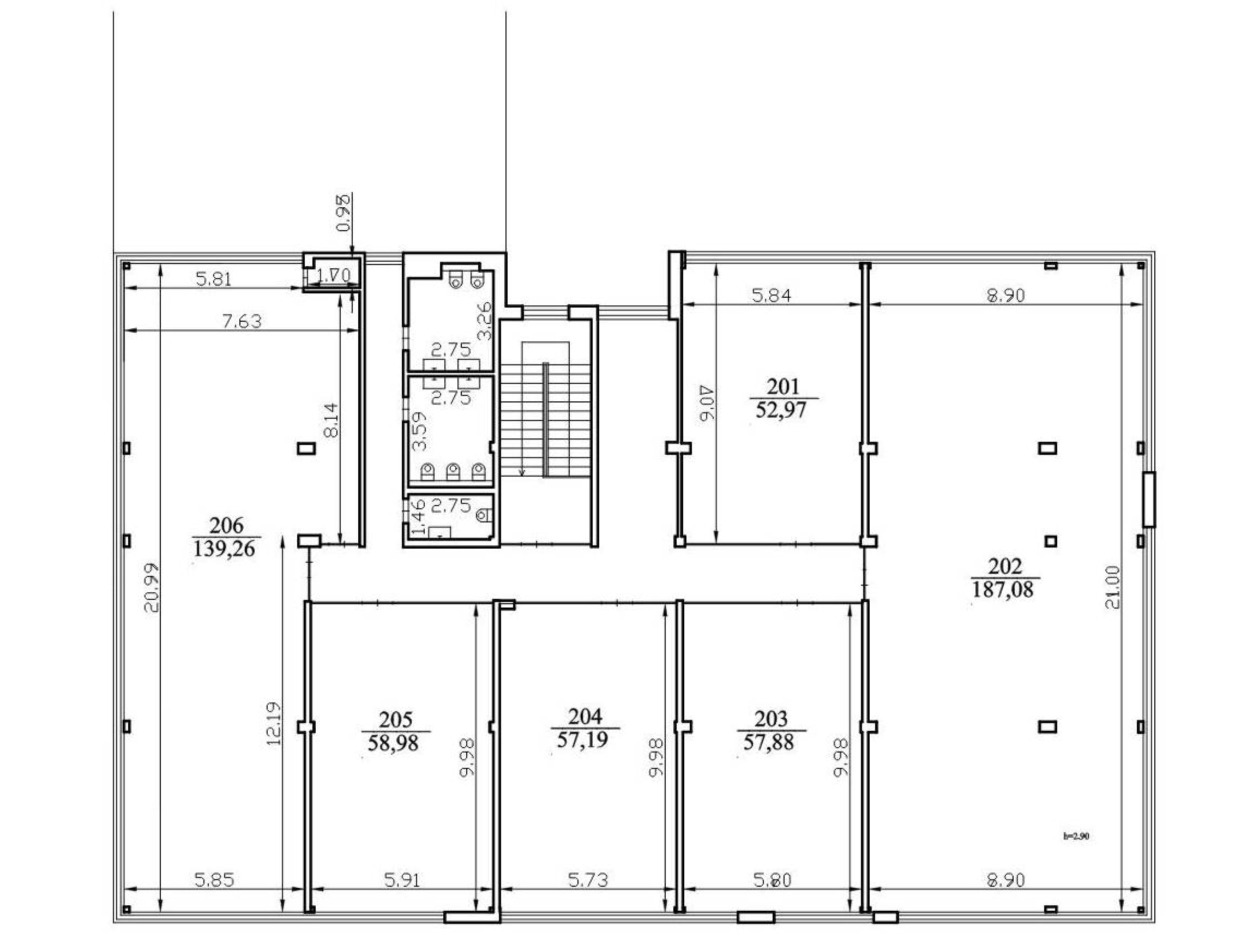 Patalpų išdėstymo planas 2-as aukšas